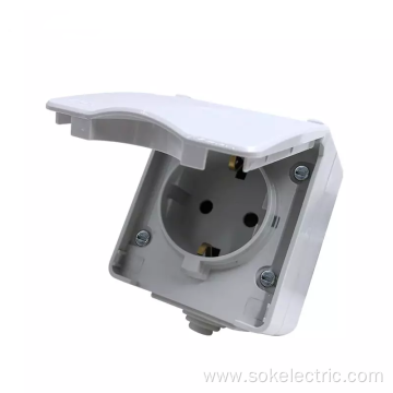 1 Gang Weatherproof Schuko Power Outlet Surface Mounting